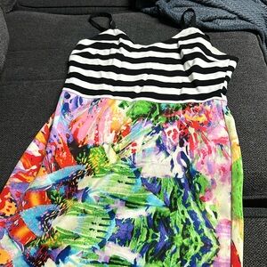 Dress with black and white top. The bottom have the dress is very pretty-